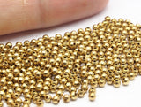 500 Raw Brass Spacer Ball Beads , Crimp Beads (2mm , Hole Size 0.7mm ) Bs 1090--N0565