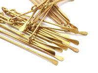 Paddle Eye Pins, 12 Raw Brass Paddle Eye Pins Customized Size  (20-25-30-35-40-45-50-55-60mm) Bs-1215