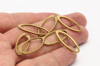 12 Raw Brass Hammered Oval Rings, Paddle Connectors (26x11mm) Bs 1213--n577