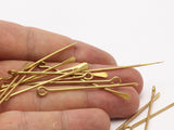 Paddle Eye Pins, 12 Raw Brass Paddle Eye Pins Customized Size  (20-25-30-35-40-45-50-55-60mm) Bs-1215
