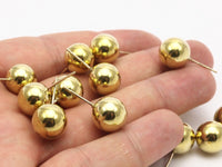 Stainless Ball Earring Posts, 12 Stainless Steel Ball Earring Posts 12 Mm  Ear Studs Bs 1074--N0560