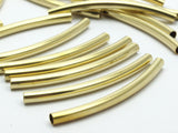 24 Raw Brass Curved Tubs (3x40 Mm) Bs 1414