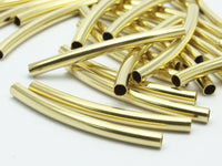 24 Raw Brass Curved Tubs (3x36 Mm) Bs 1415