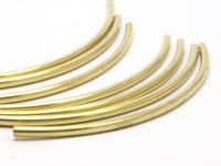 Choker Curved Tube, 12 Raw Brass Curved Tubes, Brass Extra Long Beads, Choker Findings, Charms(4x120mm) Bs 1426