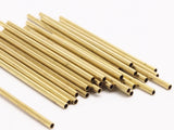 Brass Tube Beads - 50 Raw Brass Tube Beads (2x55mm) BS 1953