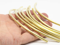Brass Curved Tubes - 12 Raw Brass Curved Tubes (4x140mm) Bs 1427