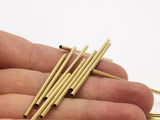 Brass Tube Beads - 50 Raw Brass Tube Beads (2x55mm) BS 1953
