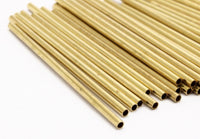 Brass Tube Beads - 50 Raw Brass Tube Beads (2x55mm) BS 1953