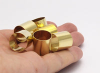Brass Tube Beads, 10 Raw Brass Tubes (16x16mm) Bs 1487