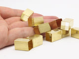 Square Tube Bead, 12 Huge Raw Brass Square Tubes  (10x16mm) Bs 1507