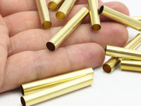 Brass Connector Bead, 12 Raw Brass Tubes (6x40mm) Bs 1535