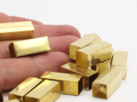 12 Huge Raw Brass Square Tubes (8x20mm) Bs 1577