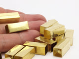 12 Huge Raw Brass Square Tubes (8x20mm) Bs 1577