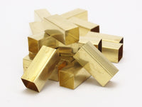 12 Huge Raw Brass Square Tubes (8x20mm) Bs 1577