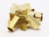 12 Huge Raw Brass Square Tubes (8x20mm) Bs 1577
