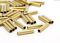 100 Huge Raw Brass Square Tubes  (2x10mm) Bs 1564
