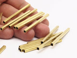 Geometric Spacer Bead, 25 Raw Brass Square Tubes (3x50mm) Bs 1613