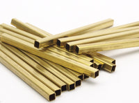 Geometric Spacer Bead, 25 Raw Brass Square Tubes (3x50mm) Bs 1613