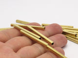 Brass Tube Bead, 25 Raw Brass Square Tubes  (3x40mm) Bs 1612