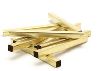 6 Raw Brass Square Tubes  (5x60mm) Bs 1607