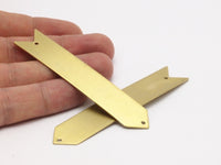 Brass Arrow Bracelet, 6 Arrow Raw Brass Bracelet Blanks With 2 Holes (15x80x0.80mm) D0473--c073