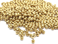 500 Raw Brass Spacer Ball Beads , Crimp Beads (2.3mm , Hole Size 1mm ) Bs 1093--n564