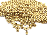 500 Raw Brass Spacer Ball Beads , Crimp Beads (2.3mm , Hole Size 1.5mm ) Bs 1093--N0564