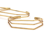 Boho Design Bracelet, Raw Brass Wire Bracelet ( 67x16x52mm) Bs-1301 Brc055