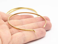 Brass Wire Bracelet, 5 Raw Brass Wire Bracelets (64x2mm)  Bs 1327  Brc059