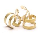 Brass Boho Ring, 12 Raw Brass Adjustable Ring Settings- (17mm) Bs 1333