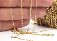 Link Chain, Solder Chain, 10 M -(1.5x2.5mm) Raw Brass Soldered Chain -bs 1068