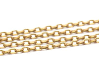 Link Chain, Solder Chain, 10 M -(1.5x2.5mm) Raw Brass Soldered Chain -bs 1068