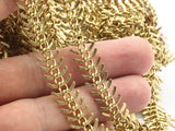 Fish Bone Chain, 2 M Raw Brass Fish Bone Chain, (11mm ) Bs 1055