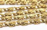 Raw Brass Chain, 2 M Faceted Raw Brass Chain (4x2.7mm) Bs 1369