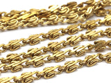 Raw Brass Chain, 2 M Faceted Raw Brass Chain (4x2.7mm) Bs 1369