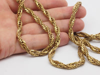 Rope Chain, Knitted Chain, 1M Raw Brass Chain (6mm) Bs 1375