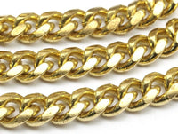 Big Chain, Link Chain, 1 M. Faceted Raw Brass Open Link Curb Chain (10x8.3mm) Bs 1009