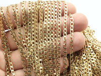 1 M Faceted Raw Brass Soldered Chain 4.5x3mm) Bs 1056