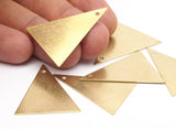 Brass Triangles Charm, 6 Raw Brass Triangles (37x37x22mm) Bs 1193--n0690