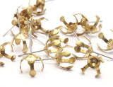 Stainless Steel Earring Post, 24 Stainless Steel Earring Posts With Raw Brass 10mm Pad Bs 1264
