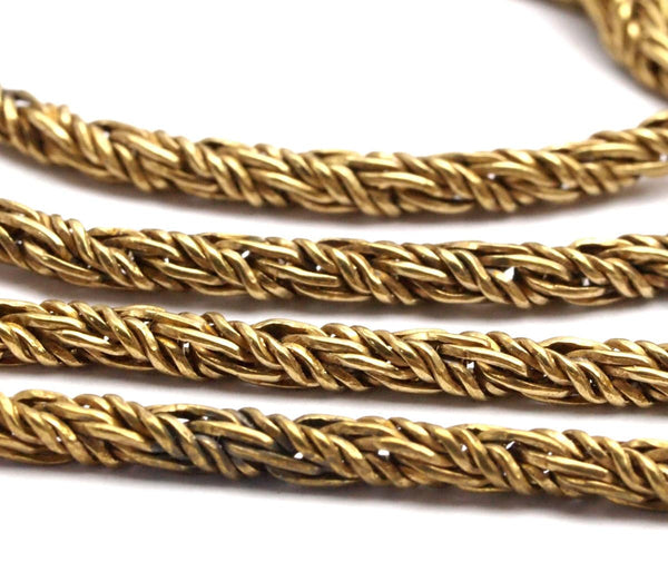 Brass Knitted Chain, 2 M Raw Brass Snake Chain (3mm) Bs 1006