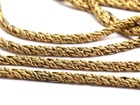 Brass Knitted Chain, 2 M Raw Brass Snake Chain (3mm) Bs 1006