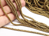 Brass Knitted Chain, 2 M Raw Brass Snake Chain (3mm) Bs 1006
