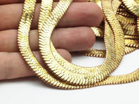 Brass Snake Chain, 2 M Raw Brass Chain (8x1.3mm) Bs 1059