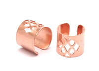 Copper Riddled Ring - 20 Raw Copper Adjustable Riddled Ring Settings - 16-17mm / 23 Gauge Mn84