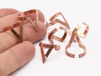 Copper Chevron Ring - 10 Raw Copper Chevron Adjustable Ring Settings - 16-17mm / 23 Gauge Mn86