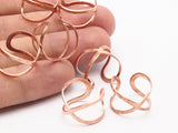 Copper Infinity Ring, 20 Raw Brass Adjustable Ring Settings (16-17mm)mn88