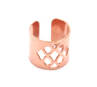 Copper Riddled Ring - 20 Raw Copper Adjustable Riddled Ring Settings - 16-17mm / 23 Gauge Mn84
