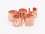 Copper Riddled Ring - 10 Raw Copper Adjustable Riddled Ring Settings - 16-17mm / 23 Gauge Mn84