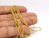 Gold Faceted Ball Chain, 5 Meters 16.5 Feet (1.5mm) Gold Tone Faceted Brass Ball Chain  Z127